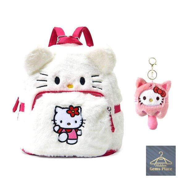 Plush Cartoon Backpack, Mini Double Strap, Soft Fluffy Casual Rucksack main image 4